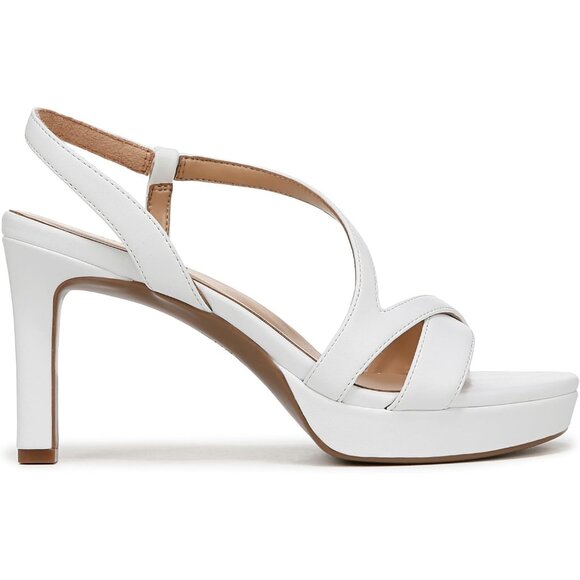 Naturalizer Women White Smooth Polyurethane Rounded Open Toes Platform Shoes - Picture 6 of 9